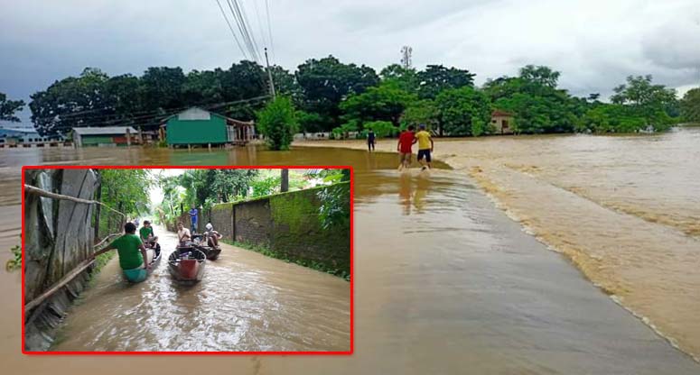 টানা বৃষ্টি ও উজান ঢলে প্লাবিত রাঙামাটির নিম্নাঞ্চল, দুর্ভোগে মানুষ