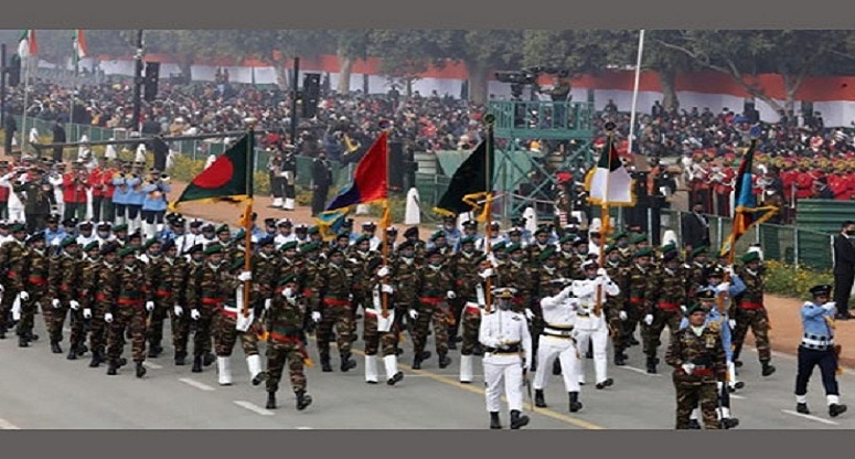 ভারতের প্রজাতন্ত্র দিবসের কুজকাওয়াজে বাংলাদেশের সশস্ত্র বাহিনী