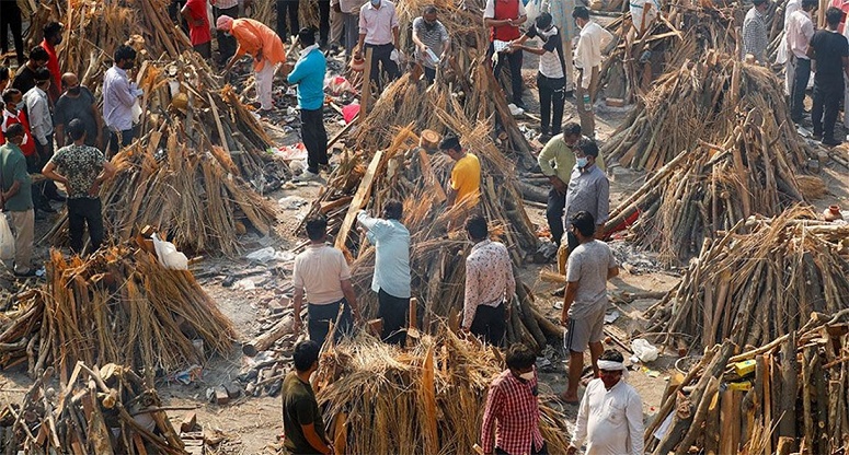 ভারতে পার্ক-মাঠে অস্থায়ী শ্মশান