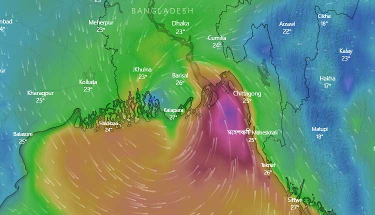 উপকূলের কাছাকাছি সিত্রাং, মূল আঘাত মধ্যরাতে