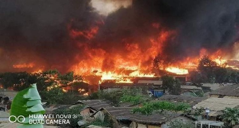 উখিয়া রোহিঙ্গা শিবিরে আগুন