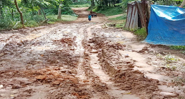 বড়পিলাকে কাঁচা রাস্তায় জনদুর্ভোগ চরমে, নাকাল এলাকাবাসী