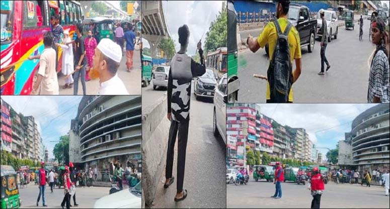 চট্টগ্রামে শিক্ষার্থীরা ট্র্যাফিক ও গ্রাফিতি আকঁছে