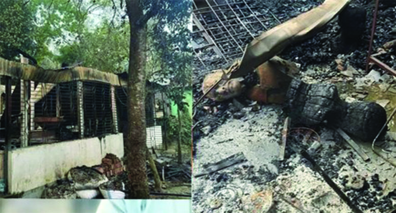 চিত্রশিল্পী মানবেন্দ্র ঘোষের বাড়িতে অগ্নিসংযোগের ঘটনায় গ্রেপ্তার ৬